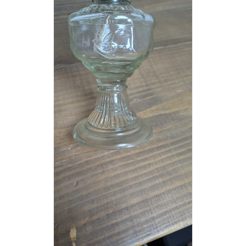 Paloma Vintage Glass Oil Lamp Clear Embossed Bird Hurricane Lantern 13 Inch Box - Picture 7 of 16